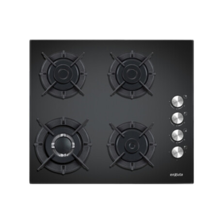 Anafe de Empotrar enxuta con 4 Hornallas a Gas con Hierro Fundido Negro