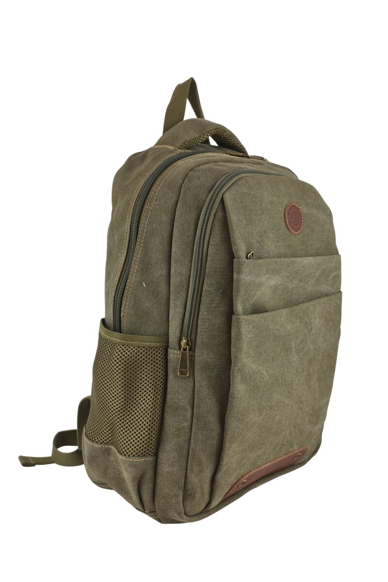 Mochila porta laptop de lona Verde