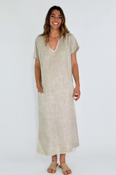 VESTIDO MARTINICA LARGO Beige