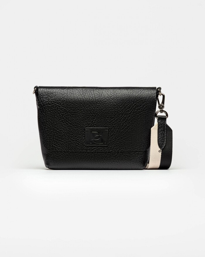 Morral Nina en cuero graneado Negro