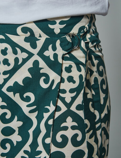 Falda short estampada verde