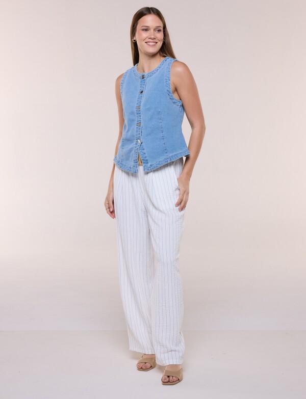Chaleco Denim Sastrero Entallado JEAN CLARO