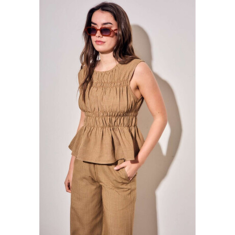 Blusa Fruncida Marron