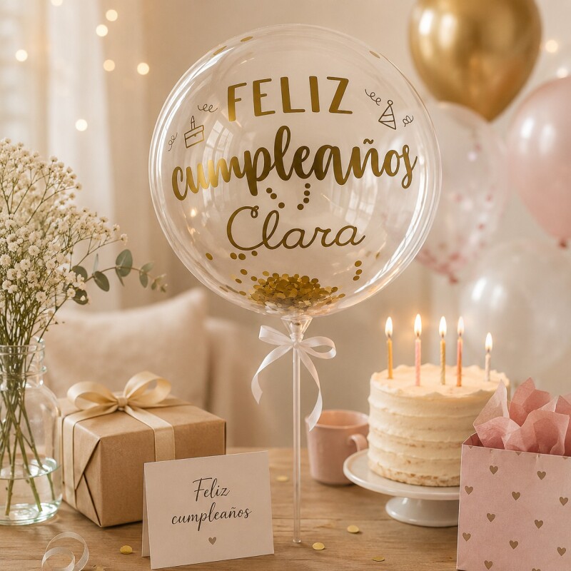 Globo Burbuja Cumpleaños con nombre personalizado! Globo Burbuja Cumpleaños con nombre personalizado!