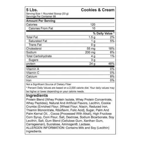 Suplemento Optimum Nutrition Gold Standard Whey 5Lb Cookies