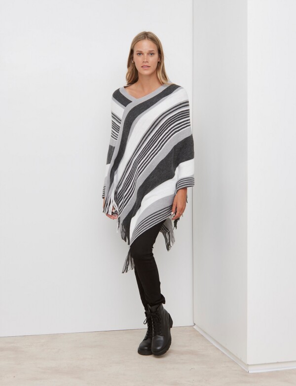 Poncho Lineas GRIS/MULTI