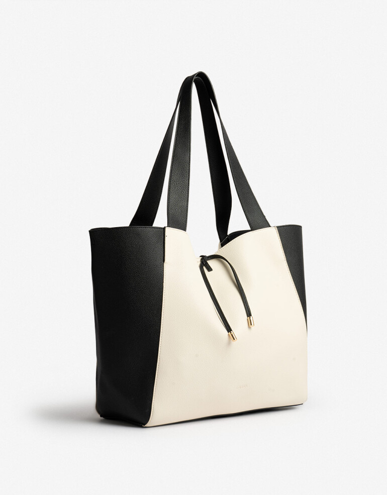 Shopper Basicos Shopper Con Bolso Bicolor - Combinacion Bicolor