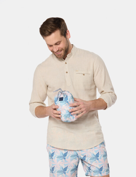 SHORT DE BAÑO ESTAMPADO Celeste