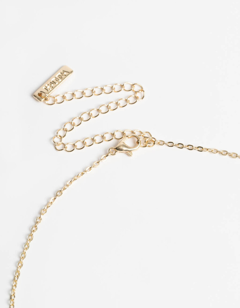 Collares Cortos Strass Collar "love" Con Cubic - Dorado