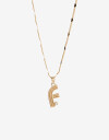 Cadena Corta con Dije Letras Collar Con Dije Inicial Letra "f" - Dorado