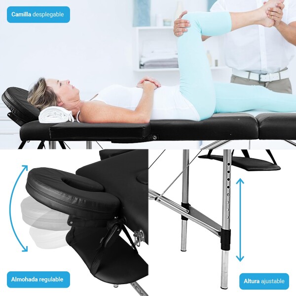 Camilla Masajes Respaldo Reclinable Plegable Cosmetologia Profesional Valija Portatil Altura Regulable Aluminio Imback Camilla Masajes Respaldo Reclinable Plegable Cosmetologia Profesional Valija Portatil Altura Regulable Aluminio Imback