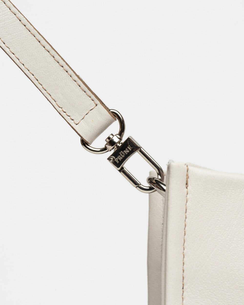 Cartera de mano Capri en cuero arrugado Blanco