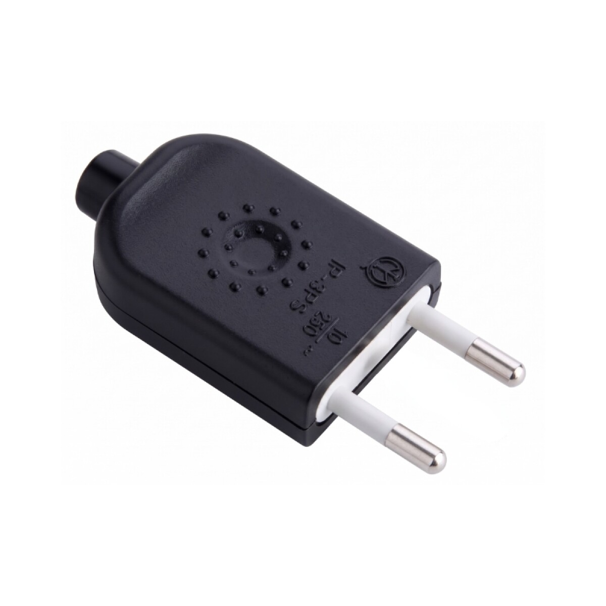 Ficha Macho 2P 10A Negra 