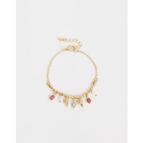 Pulsera Flexible De Multidijes Corazones Dorado