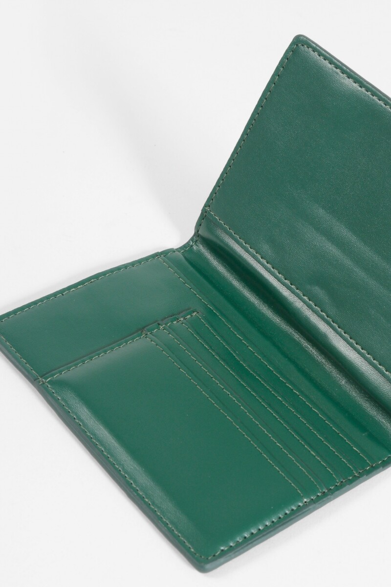 Cubre pasaporte metalizado verde