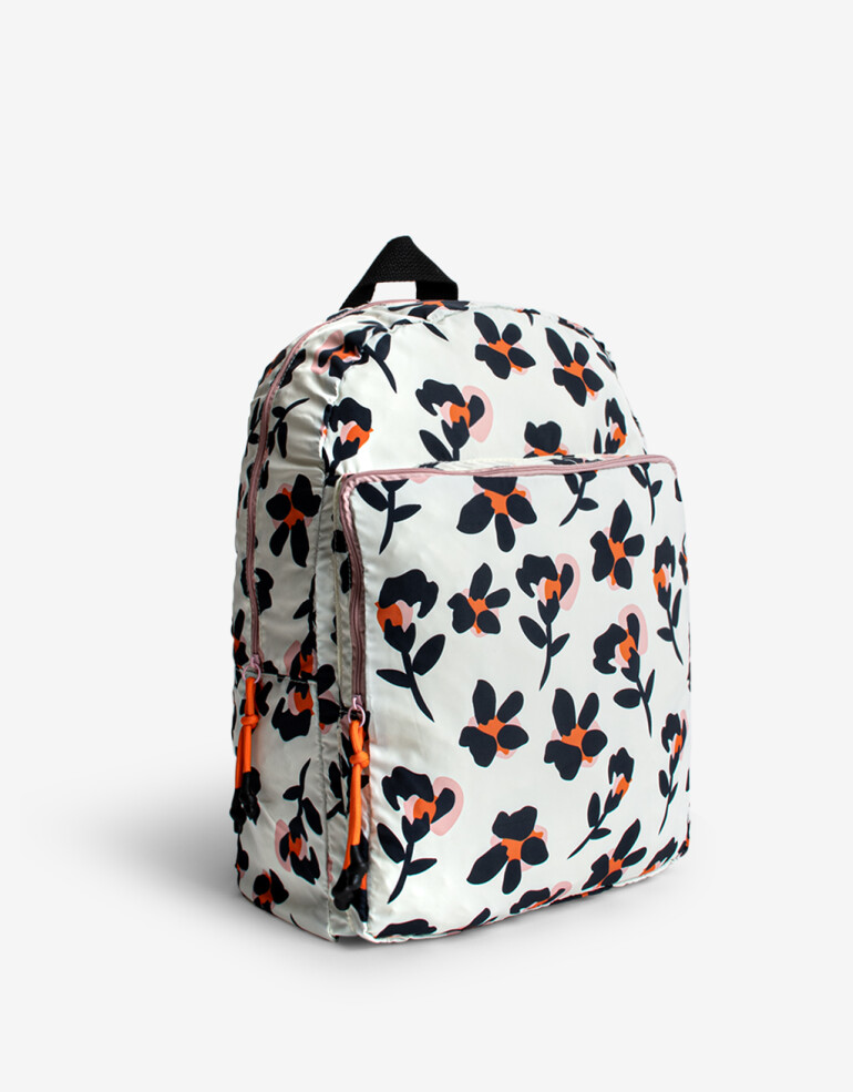 Porta Cosméticos Mochila Mochila Plegable Con Estampa Floral - Estampado Flores