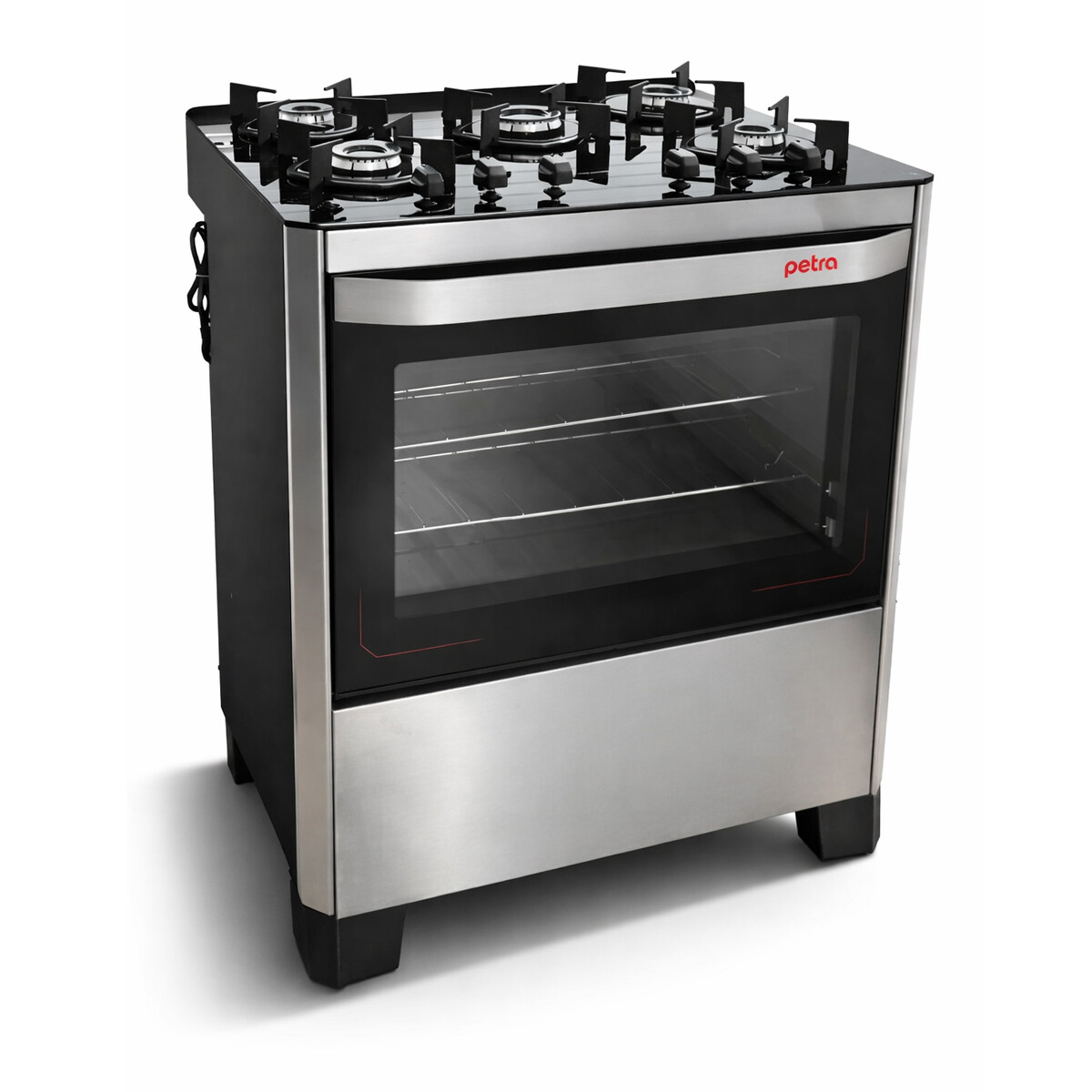 Cocina Petra Master Glass 5 Hornallas Color Negro Supergas 