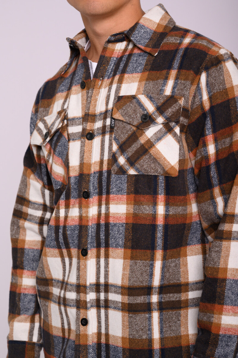 Sobrecamisa a cuadros Terracota