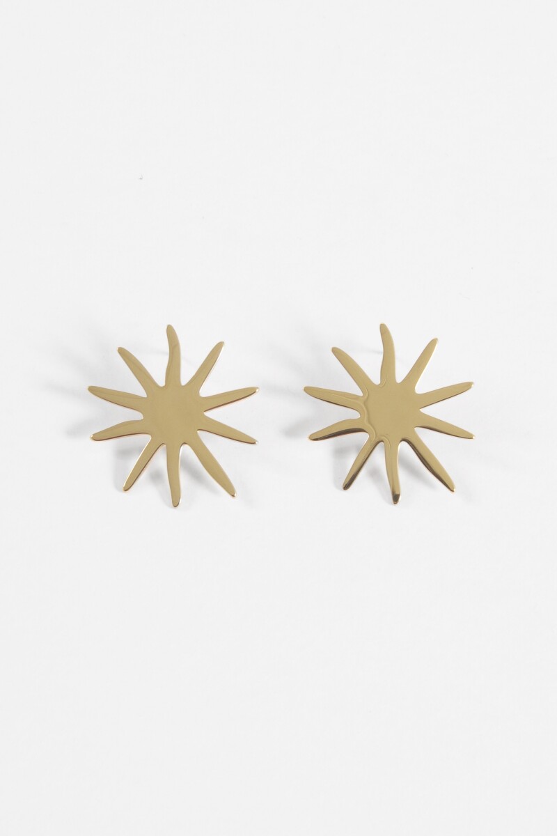 Caravanas estrella irregular acero dorado