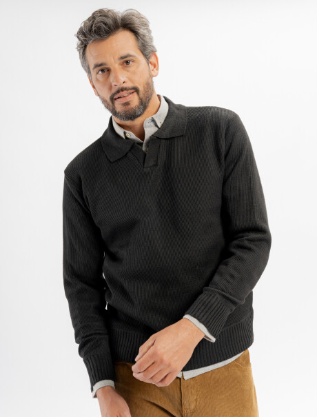 Buzo tejido cuello polo Buzo tejido cuello polo