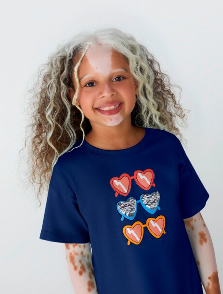 VESTIDO INFANTIL CON ESTAMPA AZUL