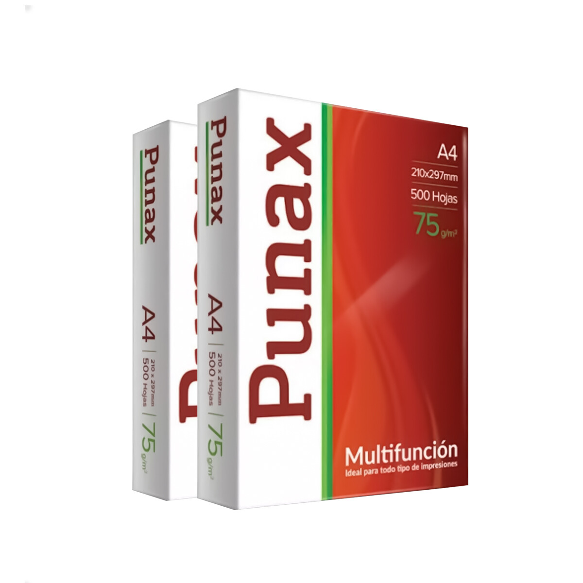 Resma Punax A4 multifunción de 500 hojas de 75g blanco - X2 