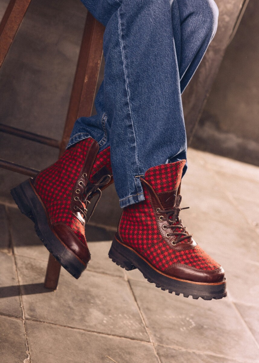 Tweed Boots - Rojo 