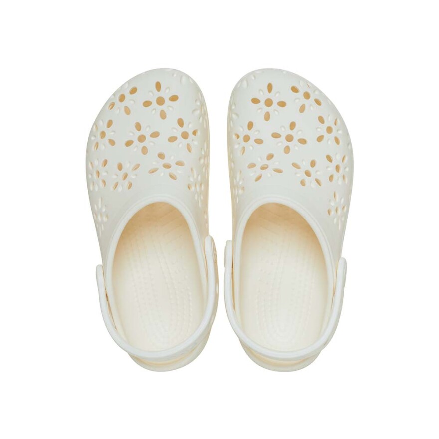 Floral Cut Out Clog - Unisex Chalk