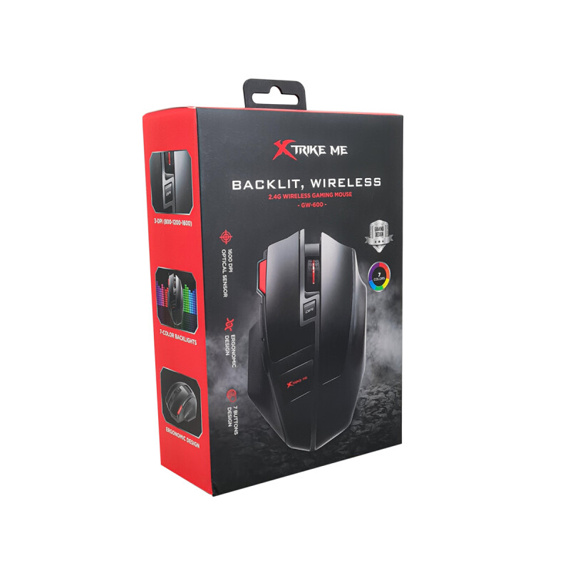 Mouse Gamer Inalambrico Con Luces 7 Botones Ergonomico GW-600 Mouse Gamer Inalambrico Con Luces 7 Botones Ergonomico GW-600