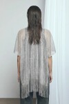 Ruana lurex party plateado
