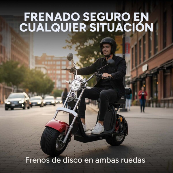 Moto Electrica Gogreen Deluxe 1500W 16Ah 30Km Autono. 45Km/h Color Variante Bordo