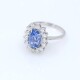 Anillo en oro 18k blanco , brillantes y zafiro Anillo en oro 18k blanco , brillantes y zafiro