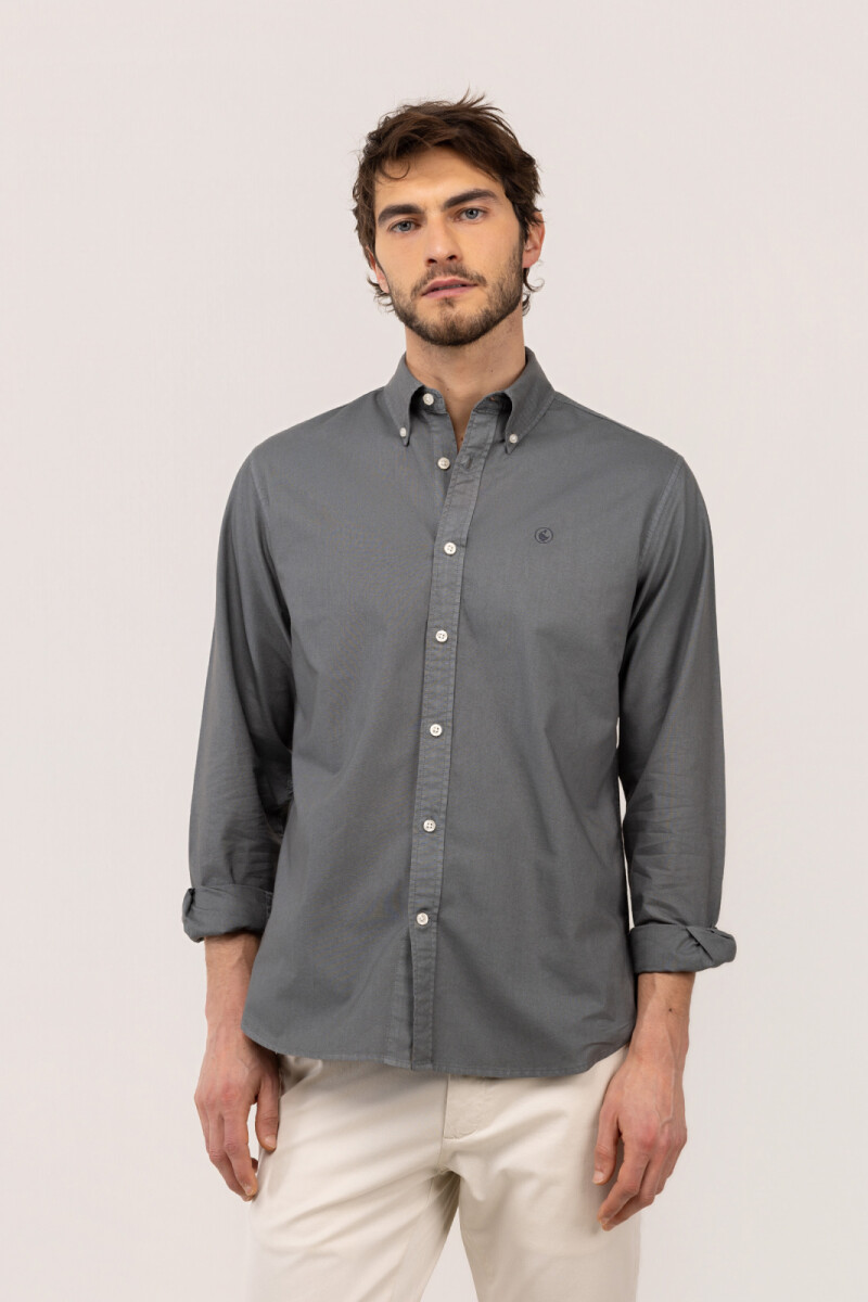 Camisa Garment Dyed Gris