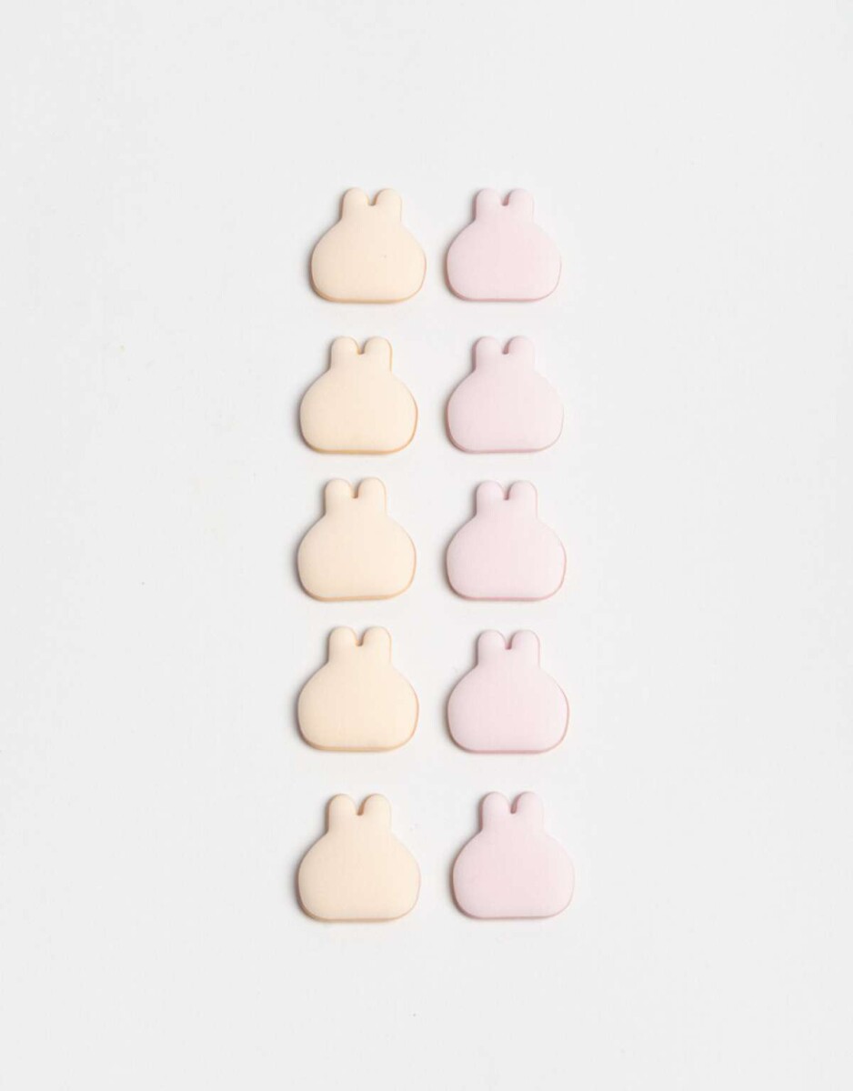 Set De 10 Esponjas Para Cushion In A Cozy Way Con Forma De Conejitos - Combinacion Bicolor 