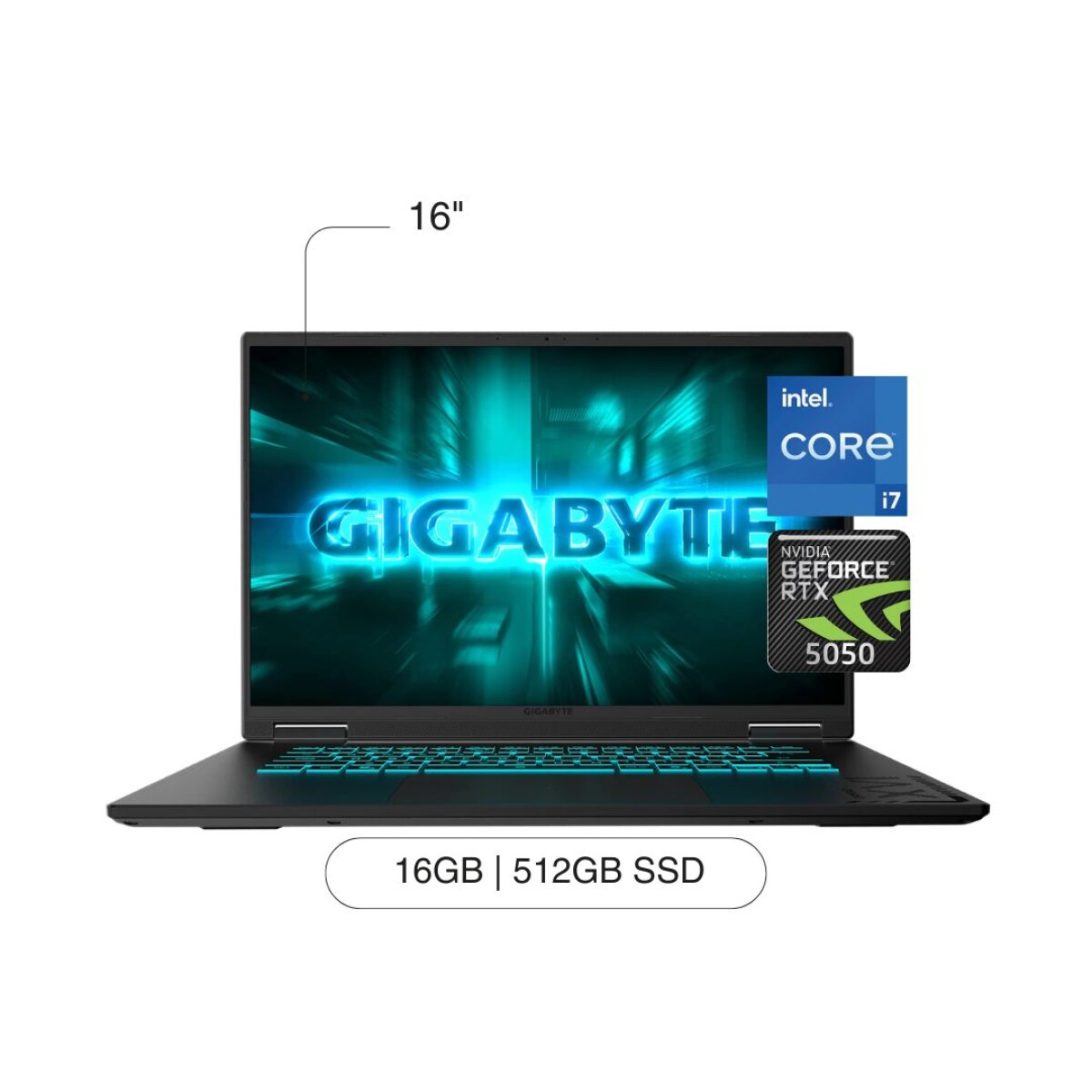 Notebook GIGABYTE A16 16' WUXGA 512GB / 16GB RAM Intel Core I7-13620H RTX5050 De 8GB 