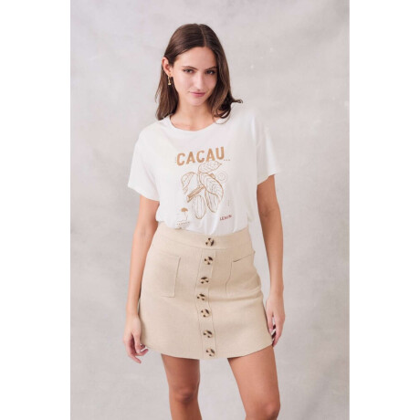 Falda Botones Beige Melange