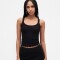 COTTON POINTELLE TANK BLACK