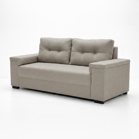 Sillón Sofá de 3 Cuerpos Amsterdam en Lino– Estructura de Madera Maciza y Confort Soft Color Gris Beige Sillón Sofá de 3 Cuerpos Amsterdam en Lino– Estructura de Madera Maciza y Confort Soft Color Gris Beige