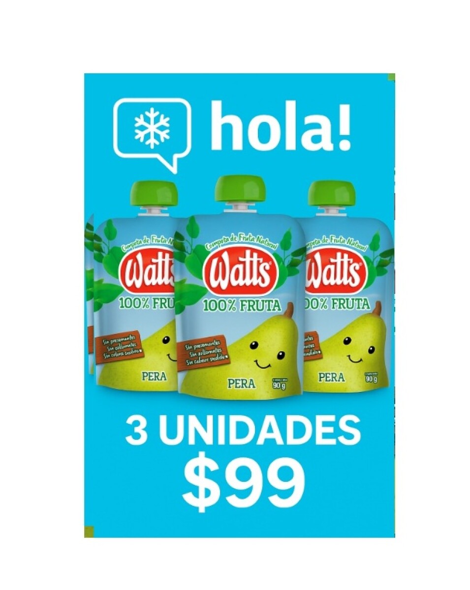 COMPOTA WATTS SABOR PERA 3X $99 