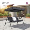 Hamaca Jardín Lumax con Toldo Hierro Exterior Gris