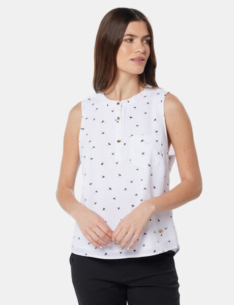 BLUSA MUSCULOSA CON BOTONES Flores