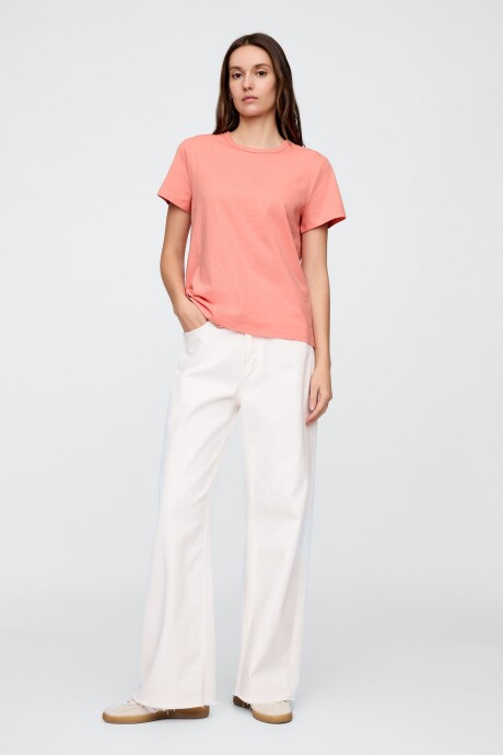 Remera Bàsica Manga Corta Cuello Redondo Mujer Tea Rose