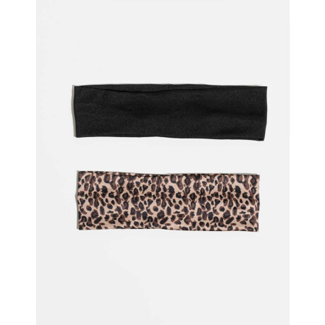 Set De Vinchas Con Animal Print Combinacion Bicolor