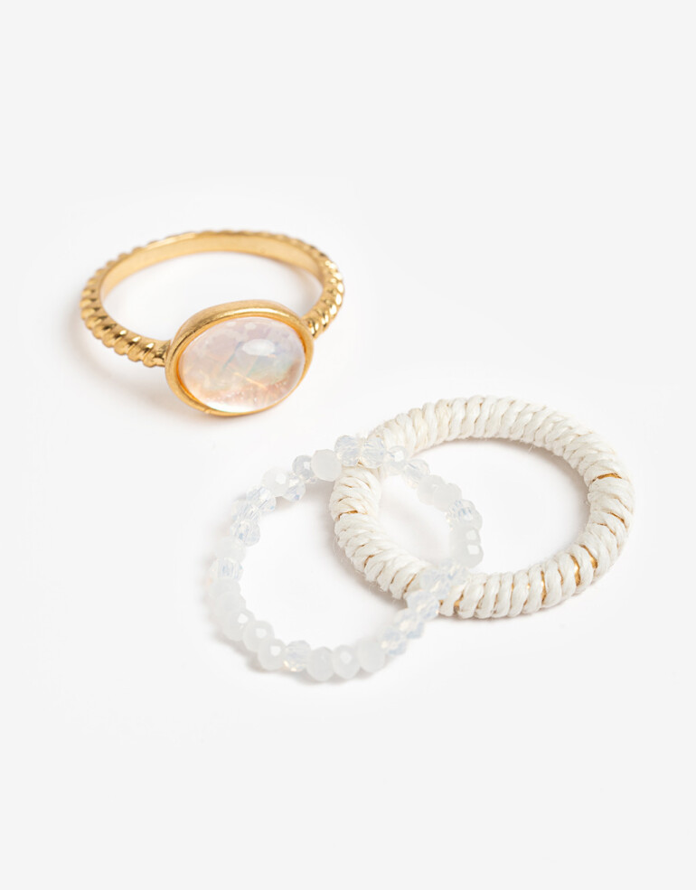 Sets Anillos Color Set De Anillos - Dorado Oro Amarillo