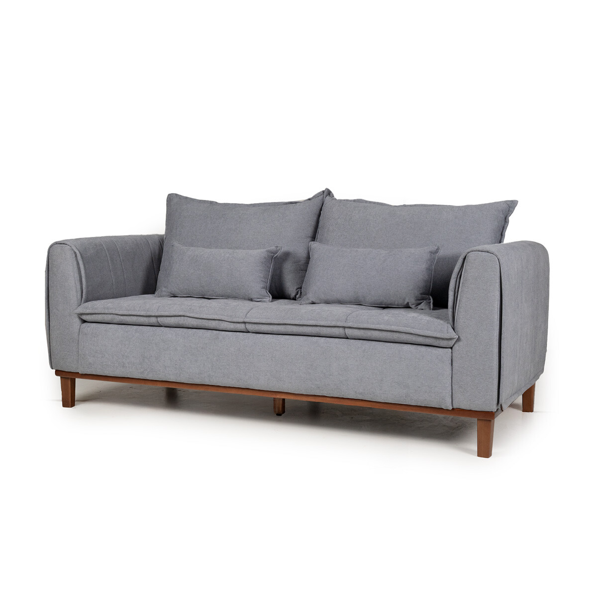 Sofá Lorenzo - Tela Microfibra - 3 cuerpos - AA-13 (Gris) 