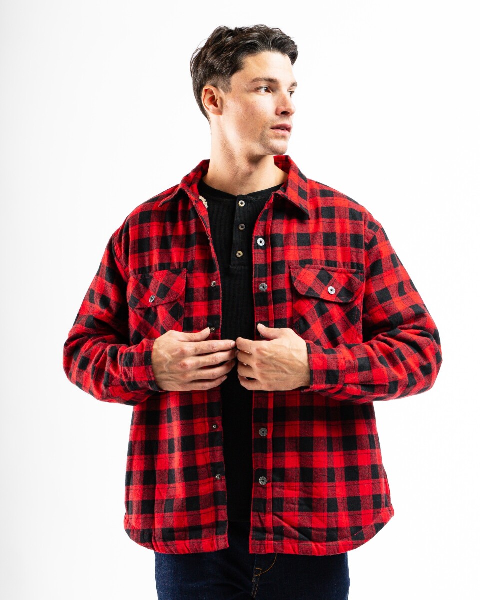 Sobrecamisa de Franela con Corderito - Rojo/Fantasia 1 
