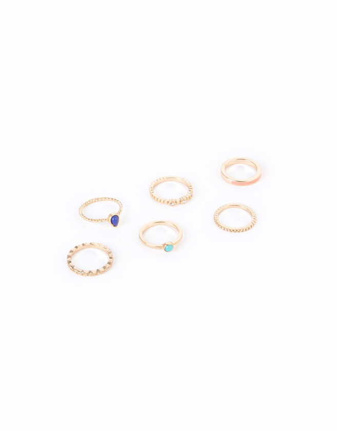 Sets Anillos Con piedra Set De Anillos Con Piedra - Dorado
