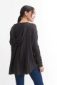 Sweater oversized con capucha GRIS OSCURO