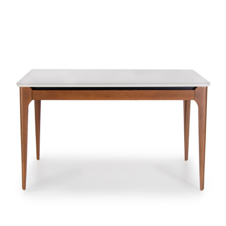 Mesa de Comedor Addar - 160 x 90 - Con Vidrio Off White y Natural