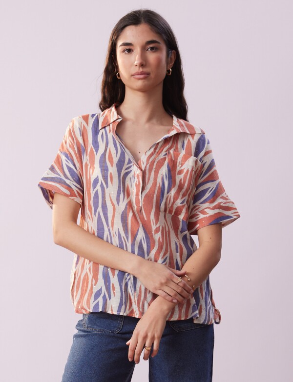 Blusa Brillos MULTI/ROJO